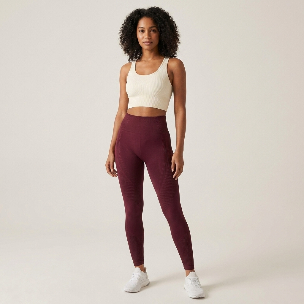 AuraLift 3D Leggings — Wine Red colorway