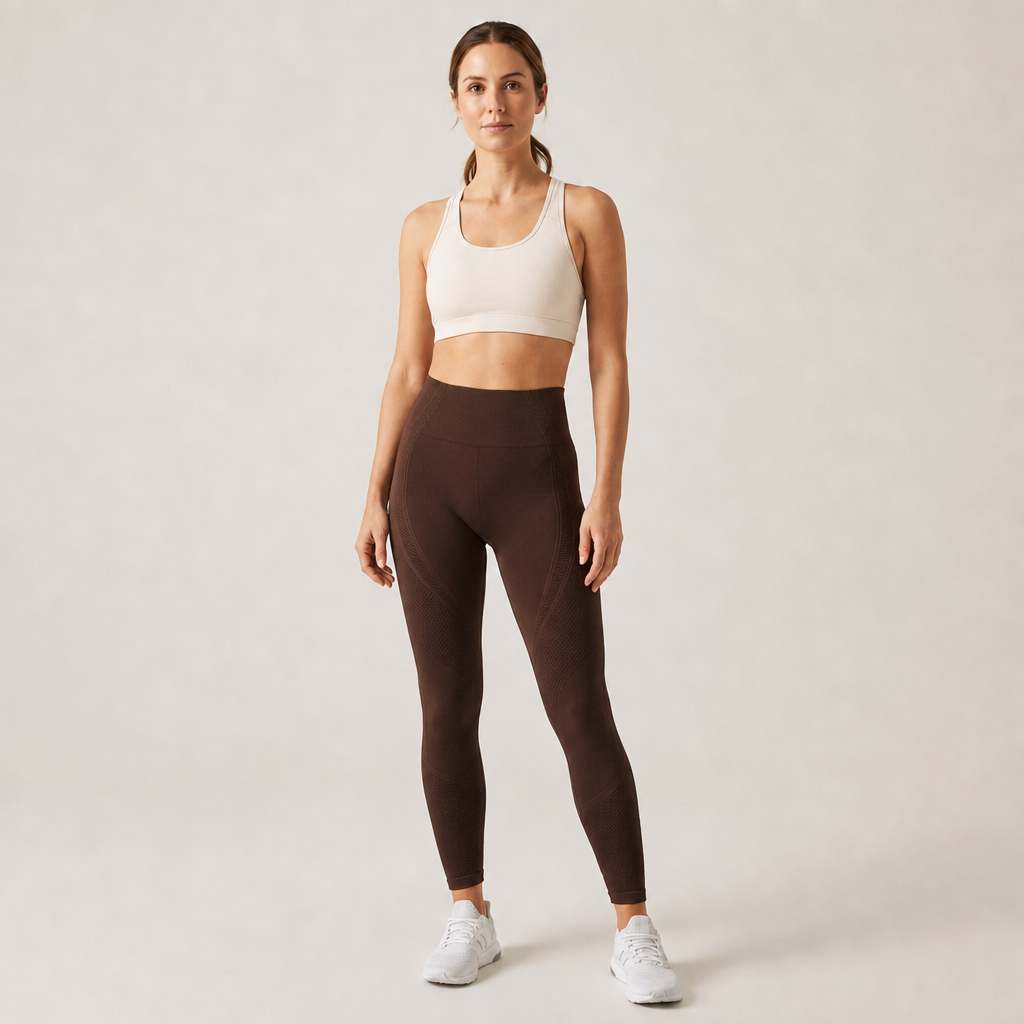 AuraLift 3D Leggings — Chocolate Brown